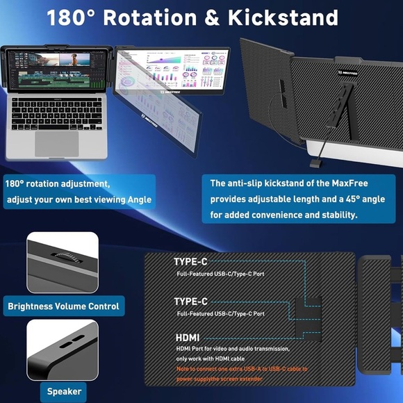 Maxfree Dual Screen Laptop Monitor (072) - Picture 5 of 7